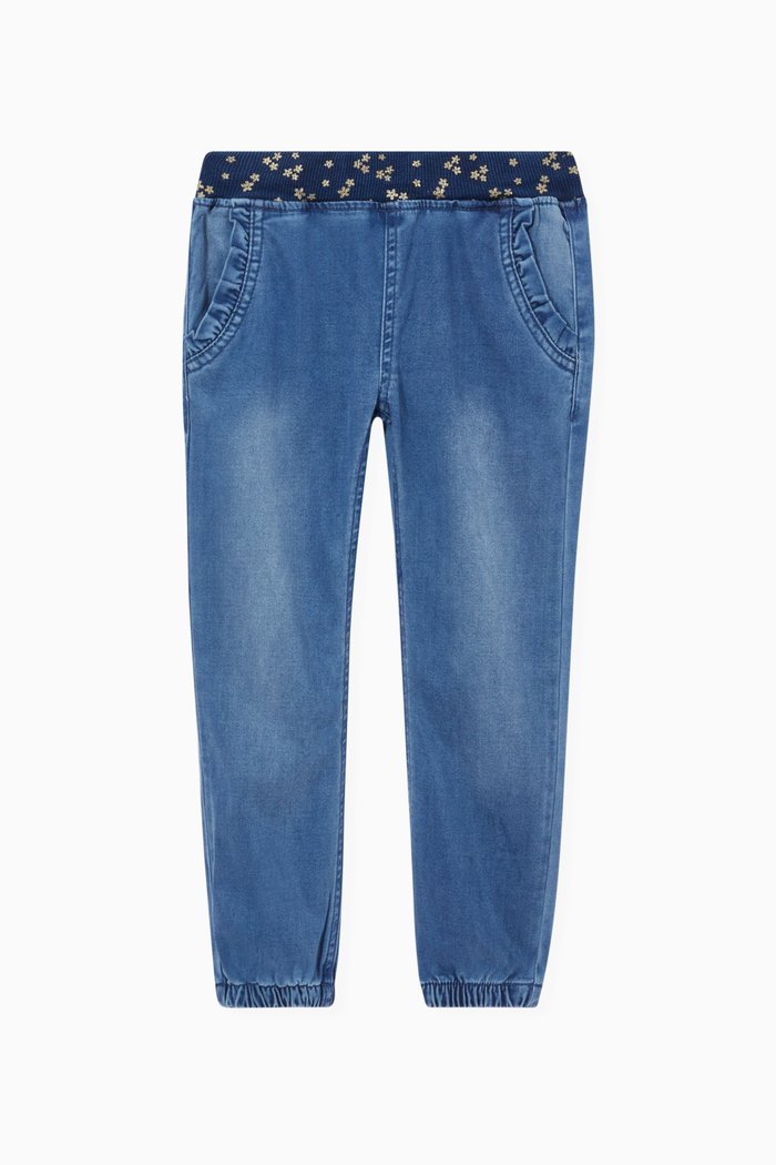 

Glitter Denim Pants in Recycled Polyester, Blue