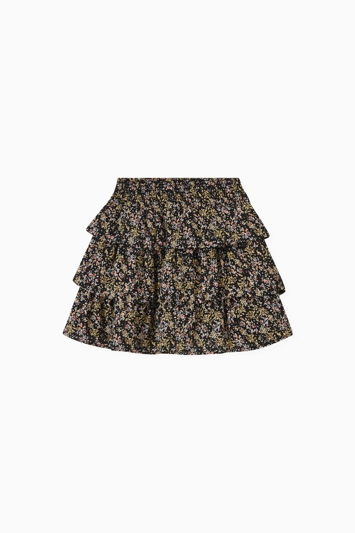 Flower Mini Skirt, Black