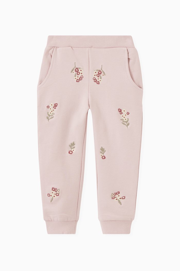 

Thalia Floral Joggers in Organic Cotton, Purple