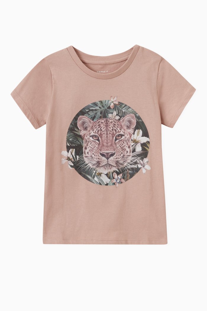

Pecan Print T-shirt in Cotton, Pink