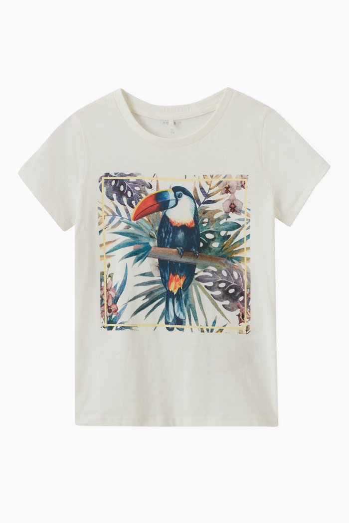 

Pecan Print T-shirt in Cotton, White