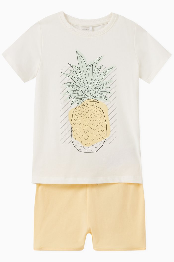 

Jolean T-shirt & Shorts Set in Cotton, White