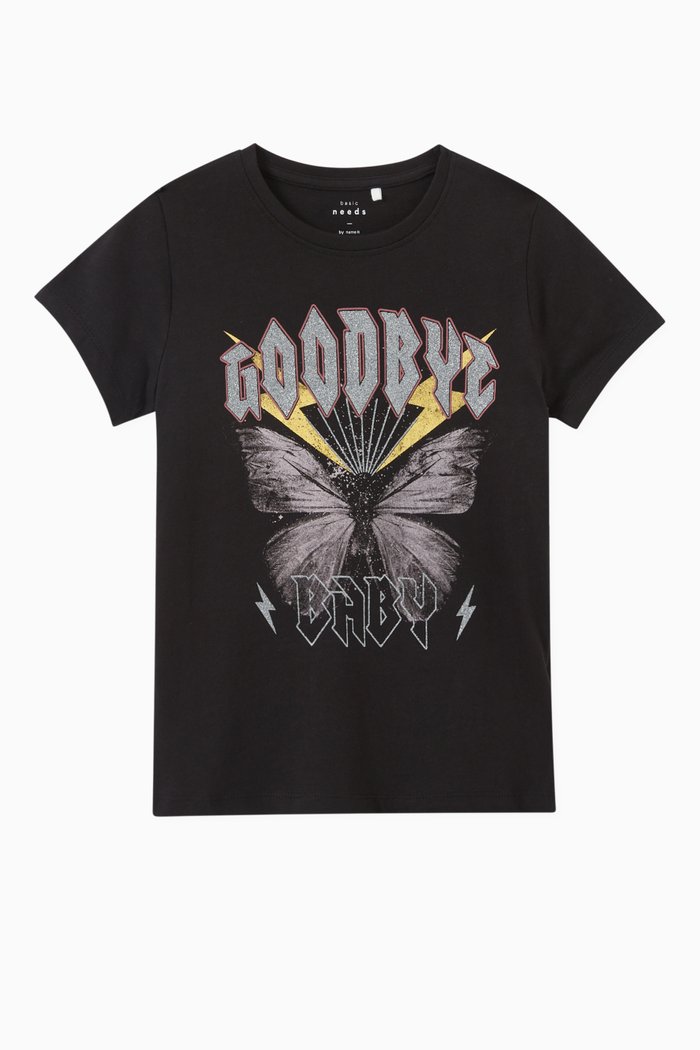 

Graphic T-shirt in Organic Cotton Jersey, Black