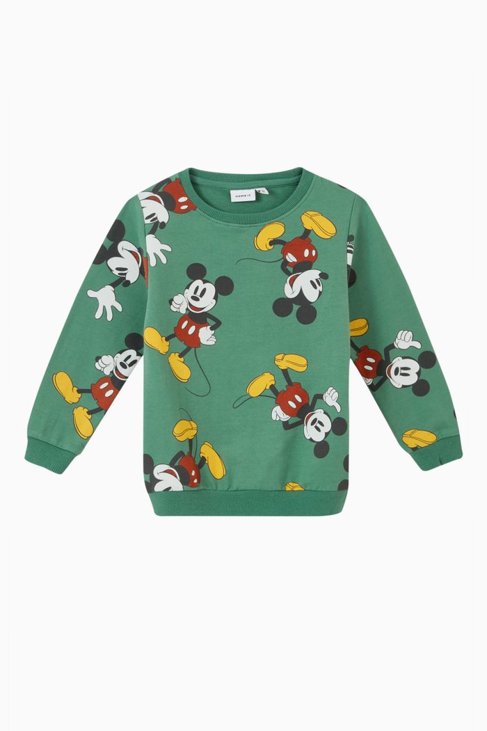 

Mickey Mouse Sweatshirt in Organic Stretch Cotton, Green