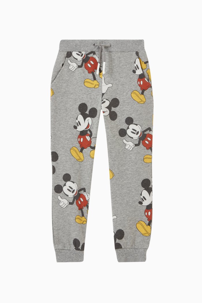 Mickey Mouse Sweatpants in Organic Stretch Cotton, Grey
