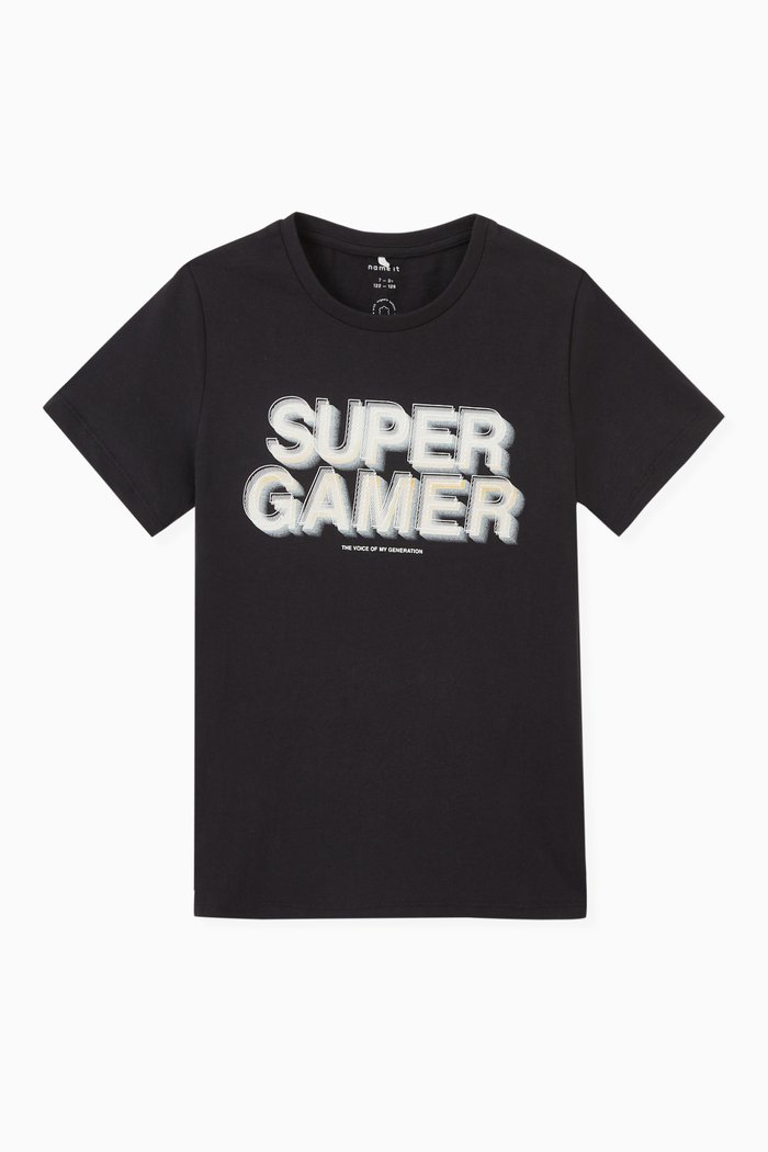 

Super Gamer T-shirt in Organic Cotton Jersey, Black
