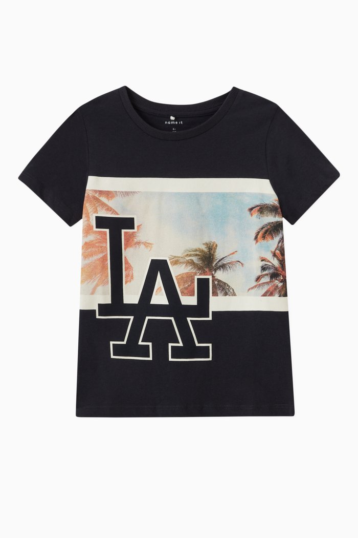 

Wild Print T-shirt in Cotton, Blue