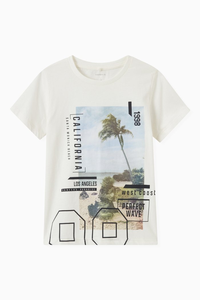 

Wild Print T-shirt in Cotton, White