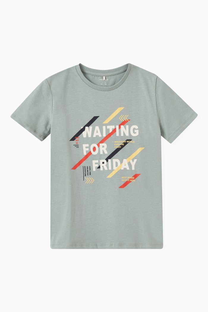 Waiting For Friday T-shirt in Cotton Jersey, Green