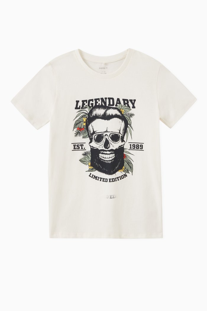

Legendary Print T-shirt in Cotton Jersey, White