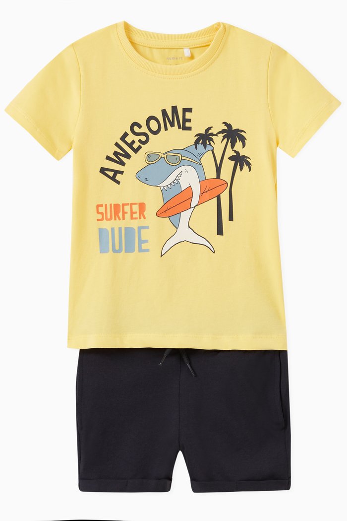 

Jerl T-shirt & Shorts Set in Cotton, White