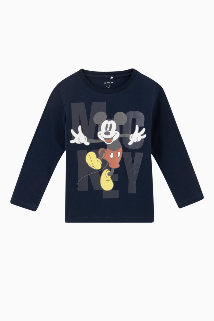 

Disney Mickey Long Sleeve T-Shirt in Organic Stretch Cotton, Blue