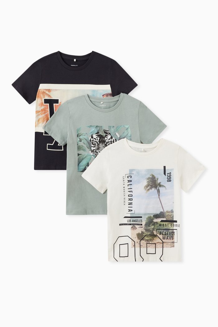 

3-Pack Graphic Print T-shirt, White