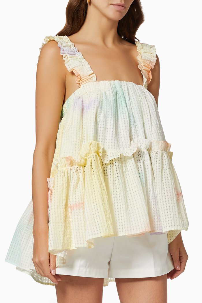 

Olive Tiered Top in Nylon, Multicolour