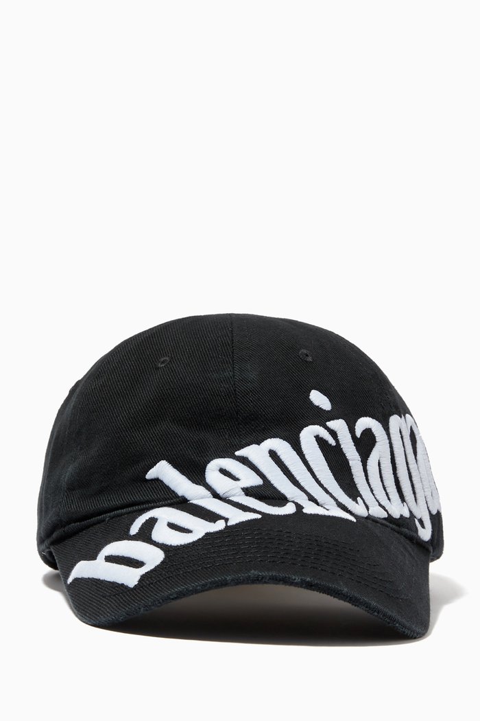 Diagonal Cap in Organic Cotton Drill, Black