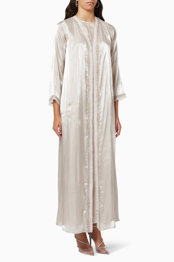 

Embellished Abaya & Inner Dress, Neutral