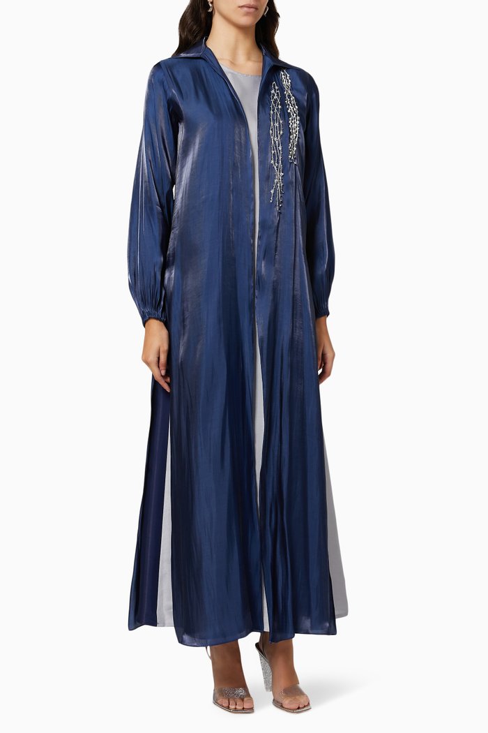 

Embellished Abaya & Inner Dress, Blue
