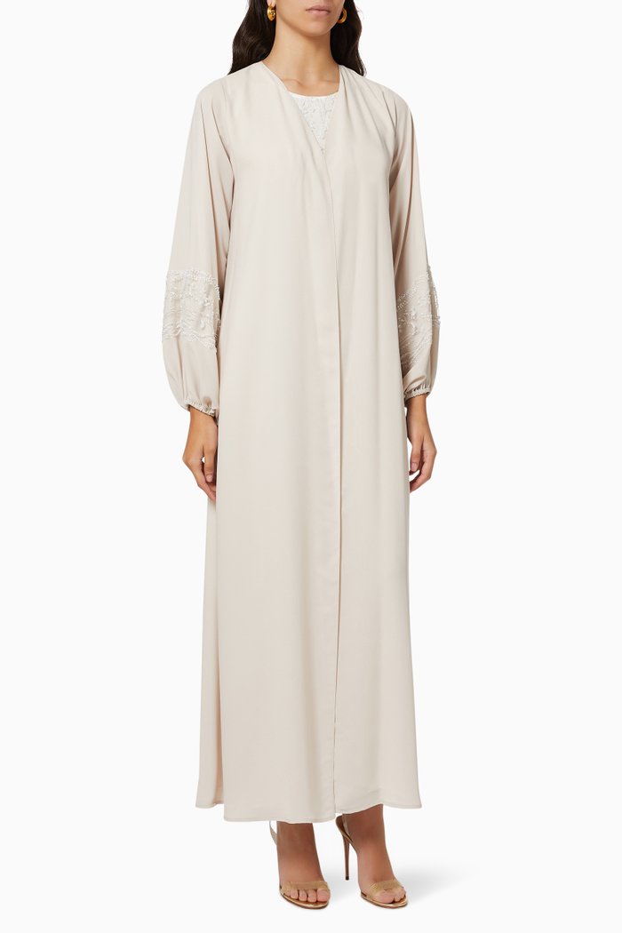 

Embellished Abaya & Inner Dress, Neutral