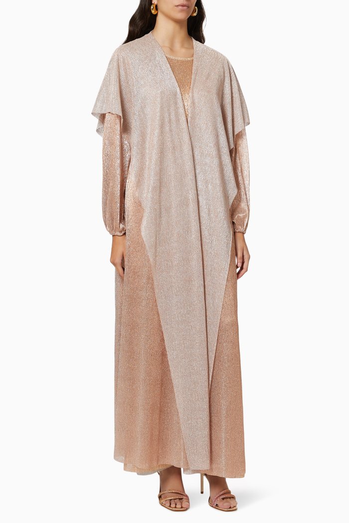 

Metallic Abaya, Top & Pant Set, Neutral