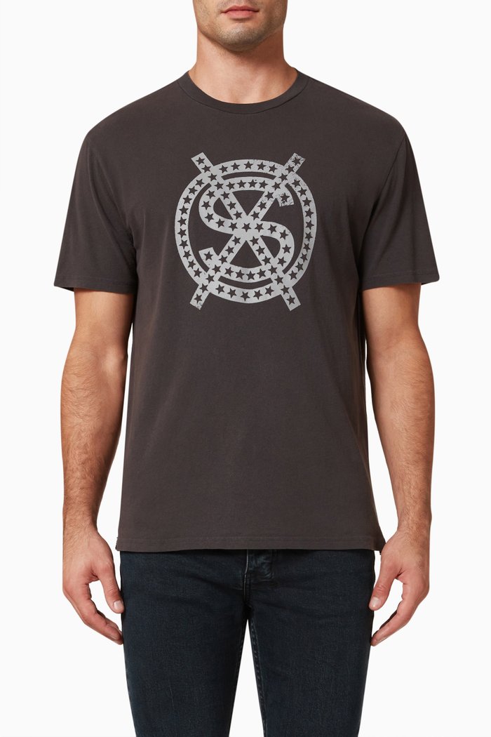 

Dollar Star Kash T-shirt in Faded Cotton Jersey, Black