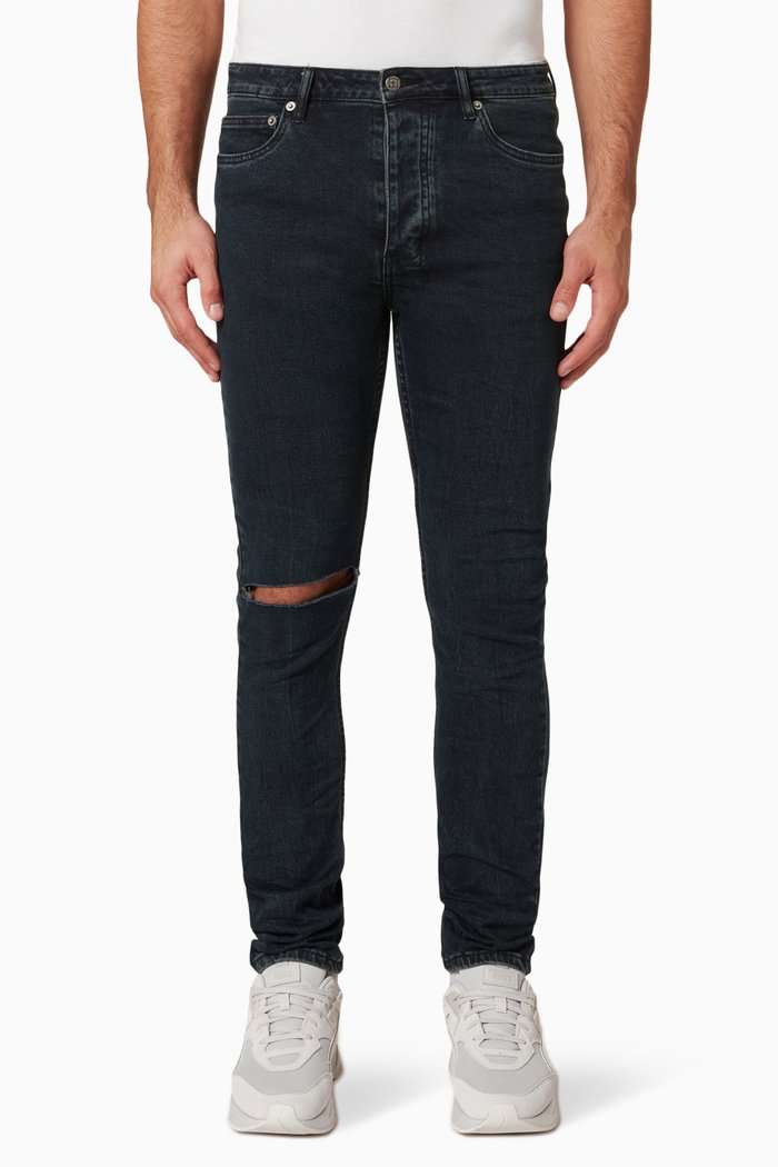 

Chitch Shadow Slash Slim Jeans in Re-dyed Denim, Black