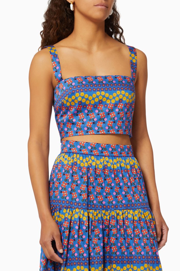 

Didi Crop Top in Cotton, Blue