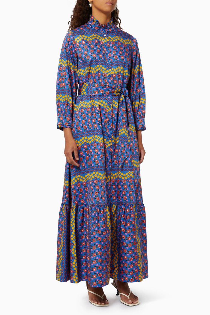 

Demi Maxi Dress in Cotton, Blue