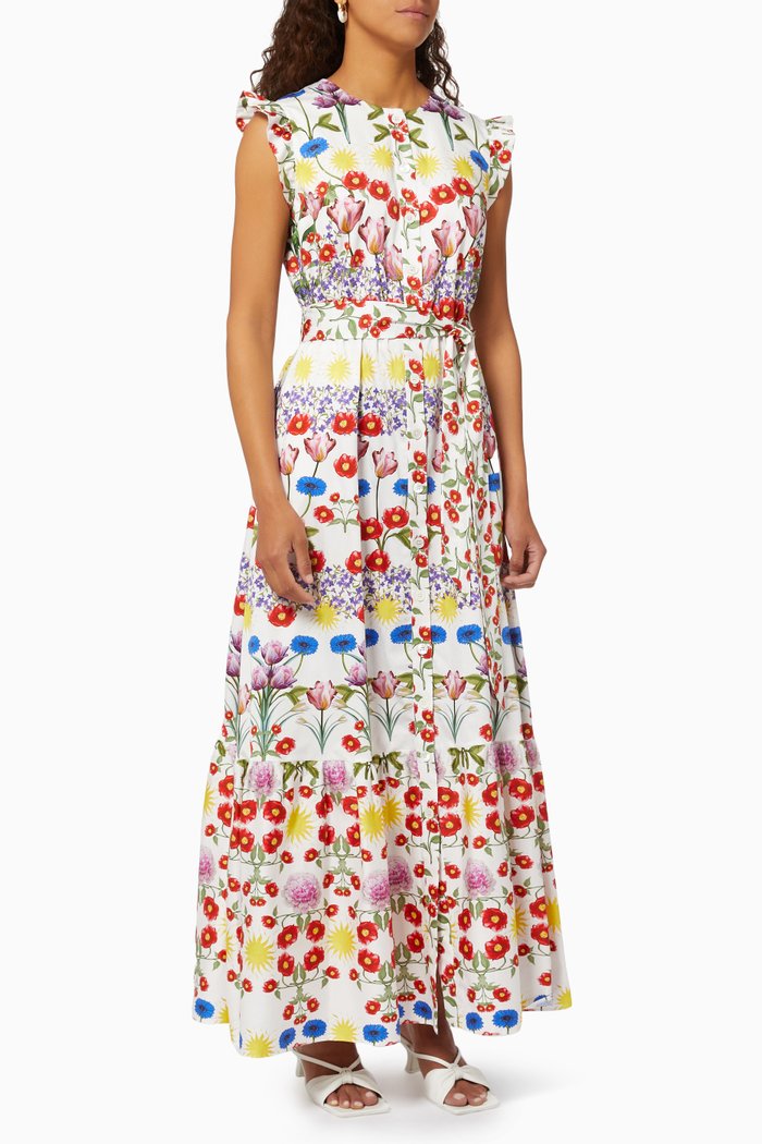 

Gabrielle Maxi Dress in Cotton, Multicolour