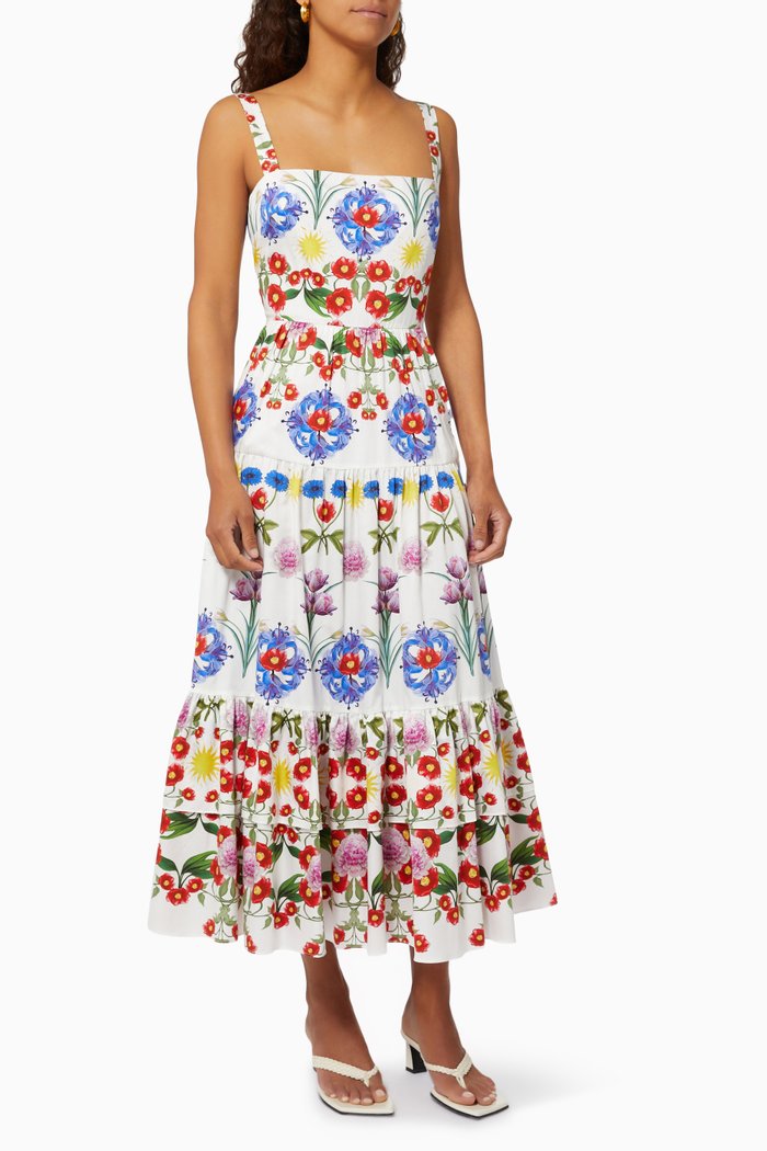 

Daniela Midi Dress in Cotton, Multicolour