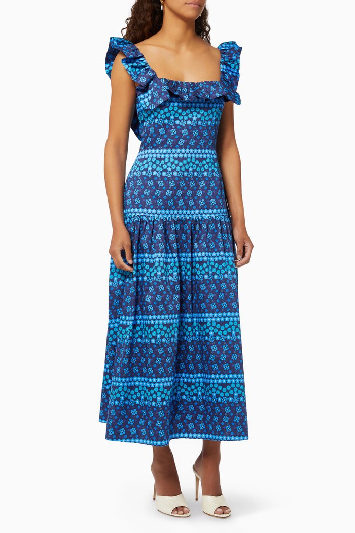 

Jessie Midi Dress in Cotton, Blue