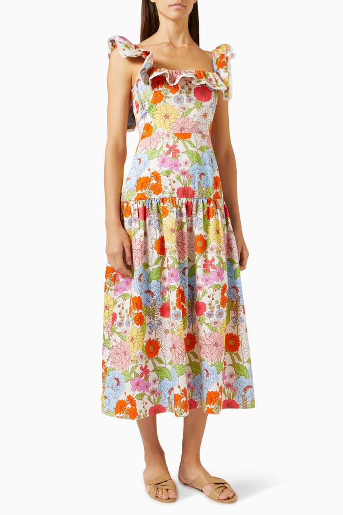 

Jessie Midi Dress in Cotton, Multicolour