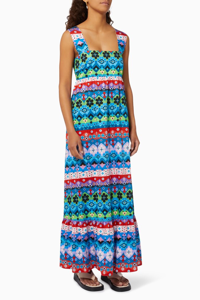 

Mila Maxi Dress in Cotton, Blue