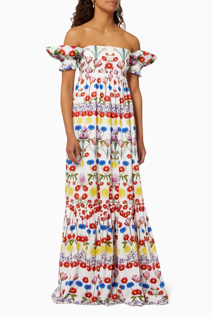 

Antigone Maxi Dress in Cotton, Multicolour