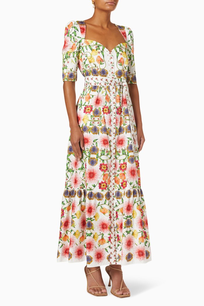 

Esme Midi Dress in Cotton, Multicolour