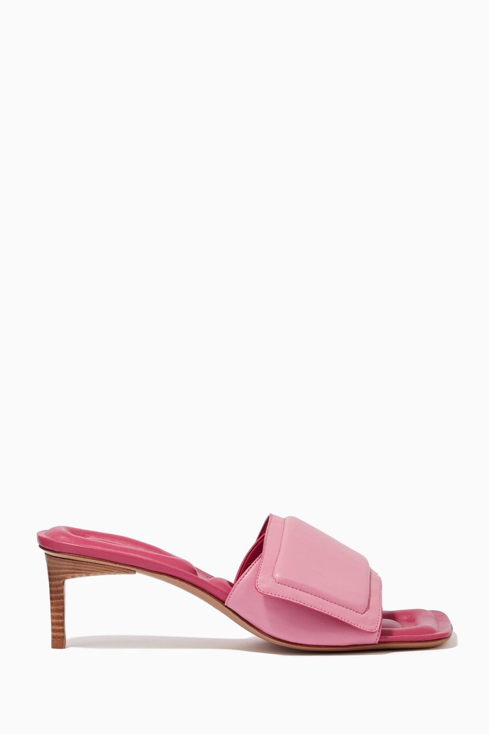 

Les Mules Piscine in Leather, Pink