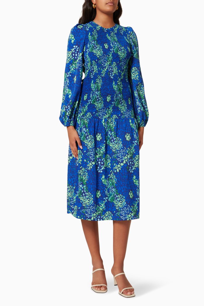 

Scarlett Smocked Dress, Blue
