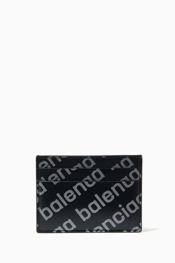 

Glow-in-the-Dark Cash Cardholder in Grained Calfskin, Black