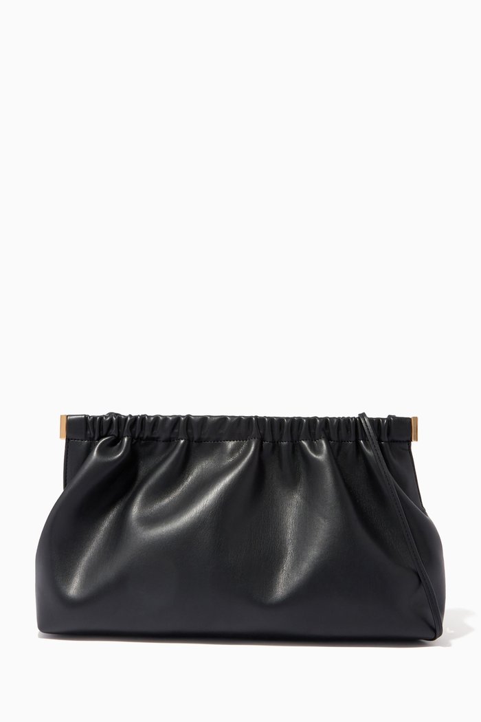The Bar Clutch in Vegan Nappa, Black