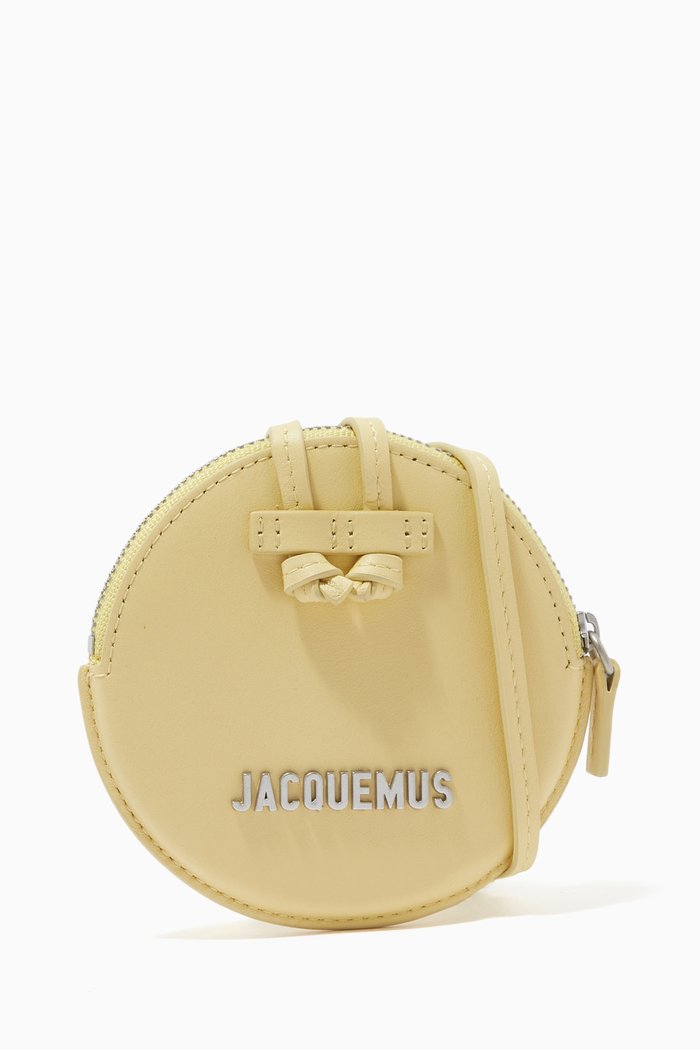 

Le Pitchou Round Coin Purse in Leather, Yellow