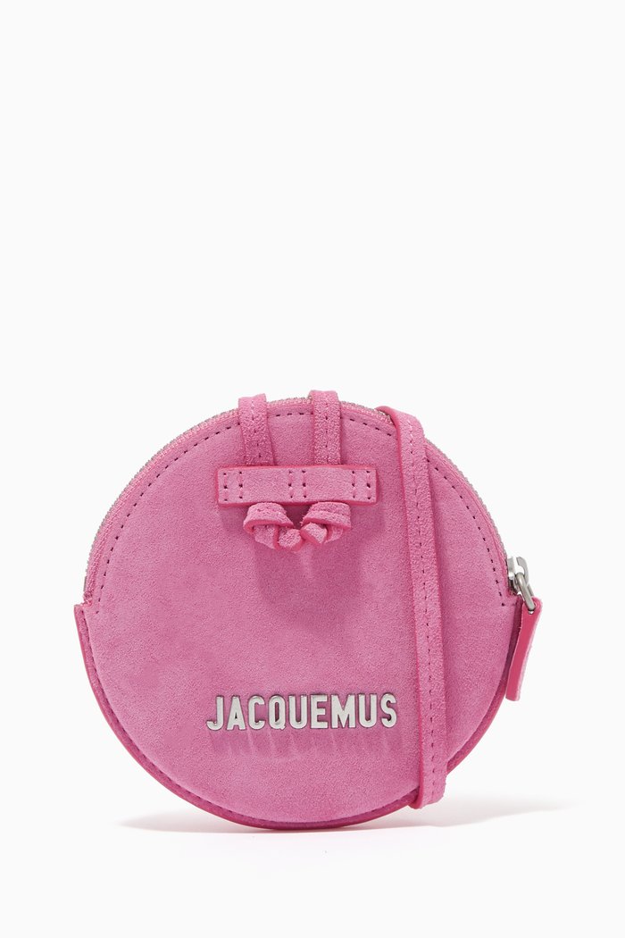

Le Pitchou Round Coin Purse in Leather, Pink