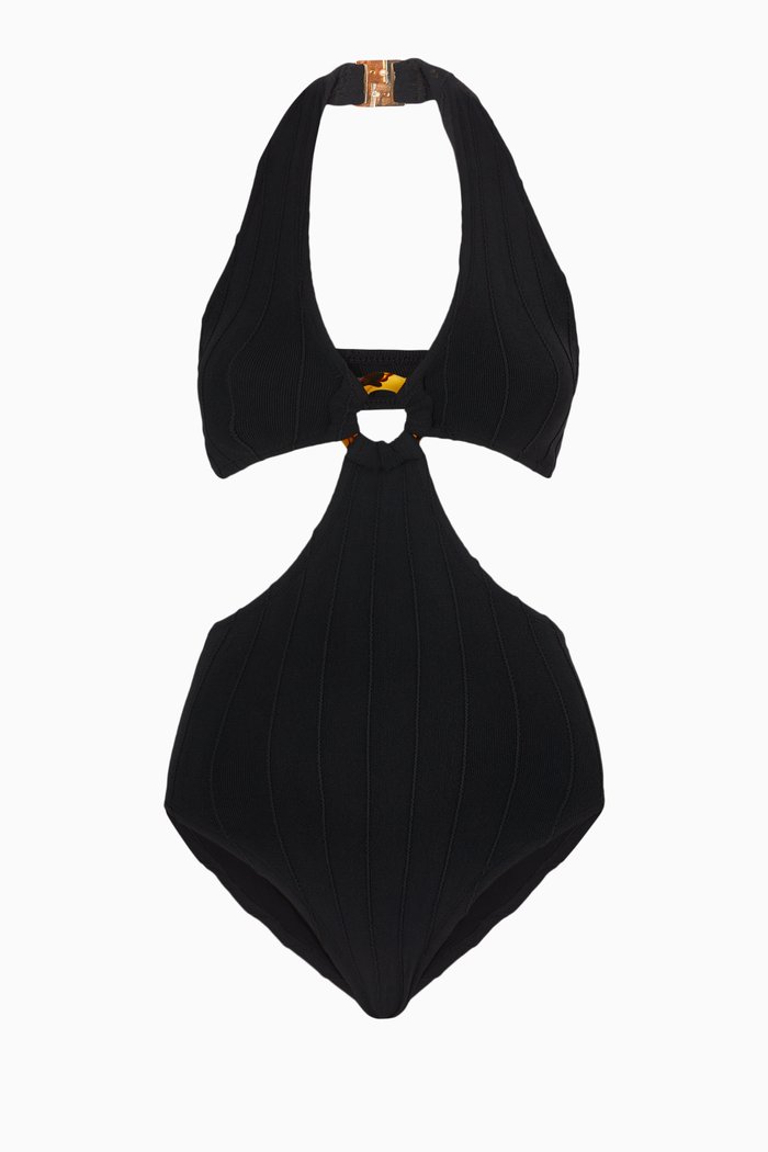 

Ursula One Piece Swimsuit in Nile, Black