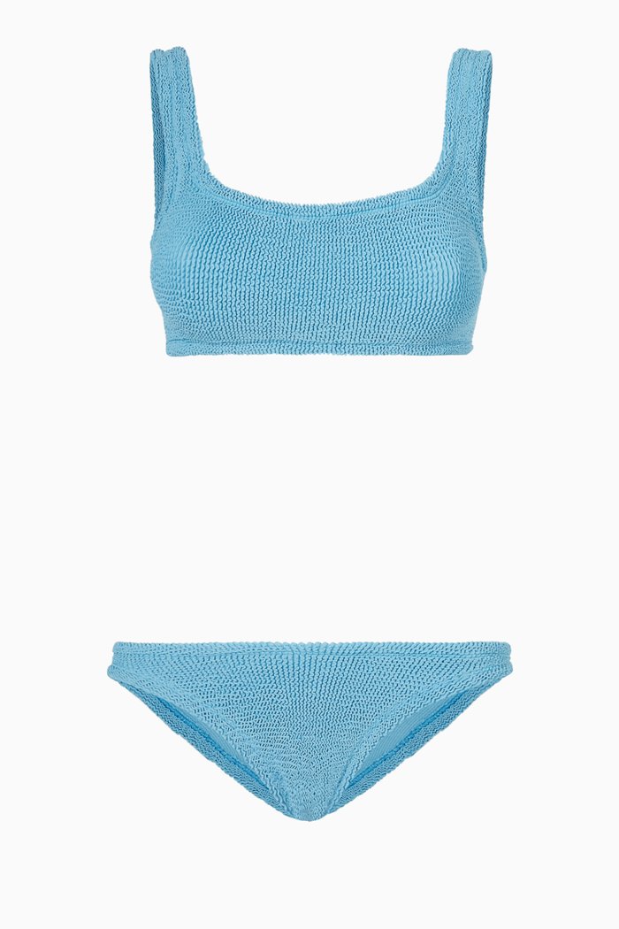 Xandra Bikini Set in Stretch Nylon, Blue