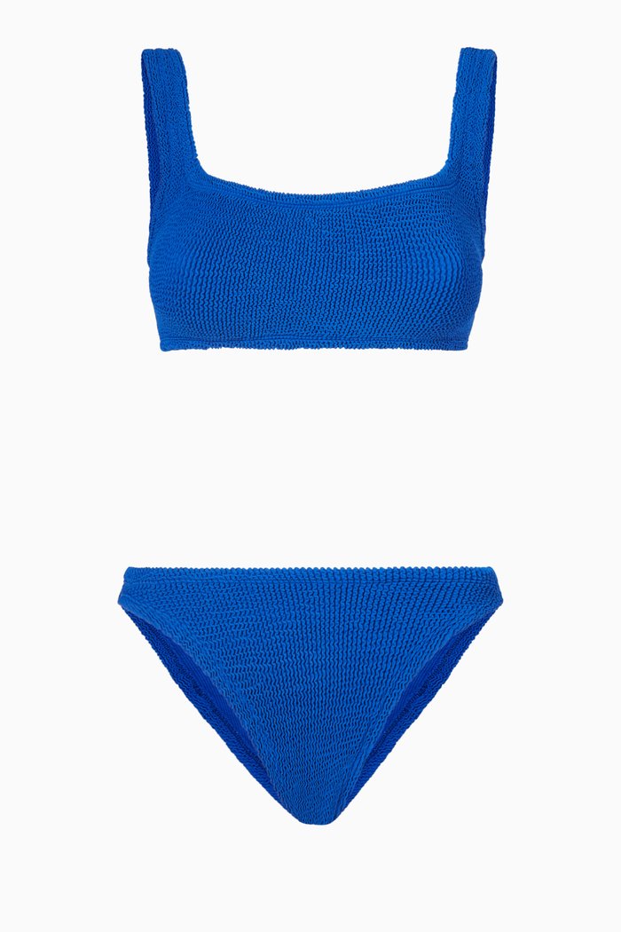 Xandra Bikini Set in Stretch Nylon, Blue