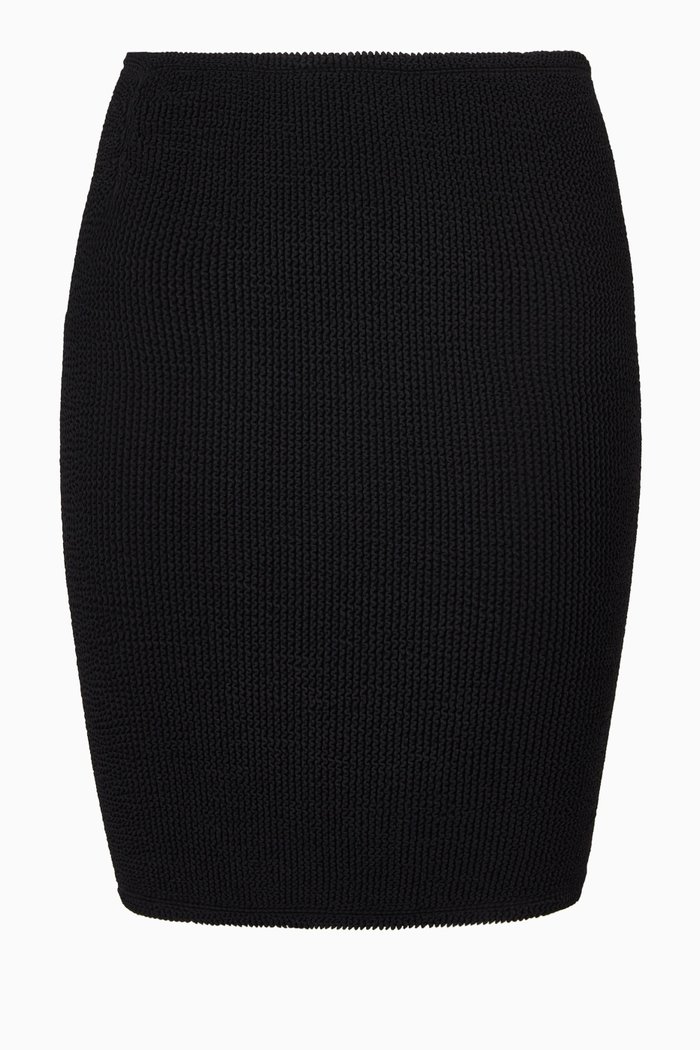 

Mini Skirt in Crinkle Nylon, Black