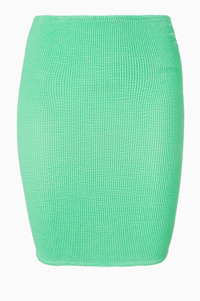 Mini Skirt in Crinkle Nylon, Green