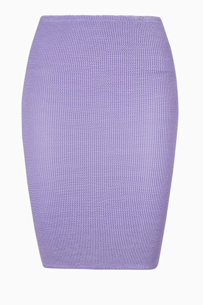 

Convertible Crinkle Mini Skirt in Stretch Nylon, Purple