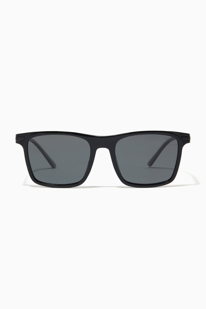 

D-frame Sunglasses in Acetate & Metal, Black