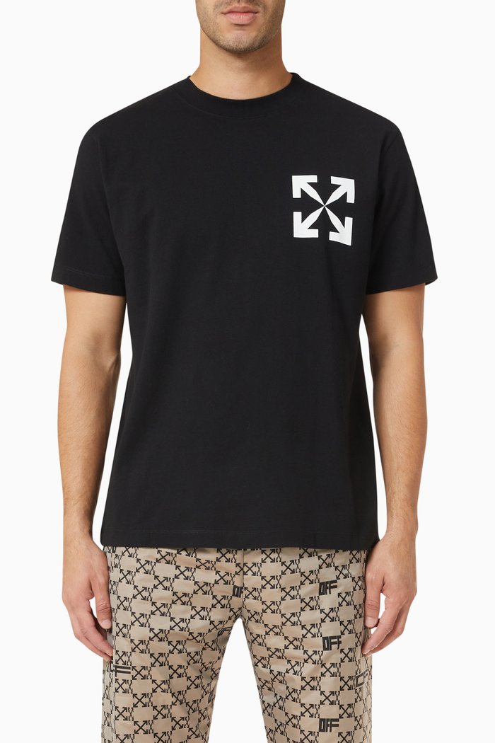 

Single Arrow Slim T-shirt in Cotton Jersey, Black