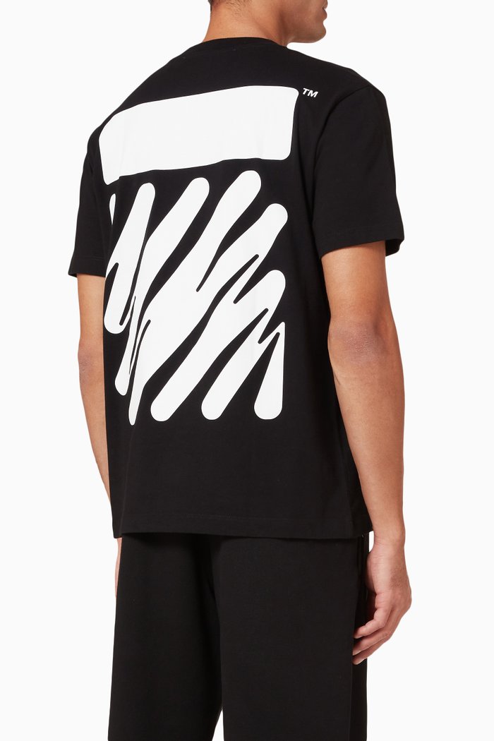

Wave Arrows Slim T-shirt in Cotton Jersey, Black