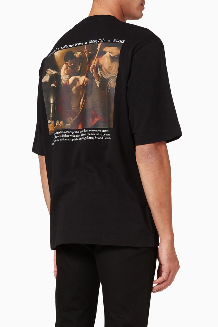 

Caravaggio Crowning Over T-shirt in Cotton Jersey, Black